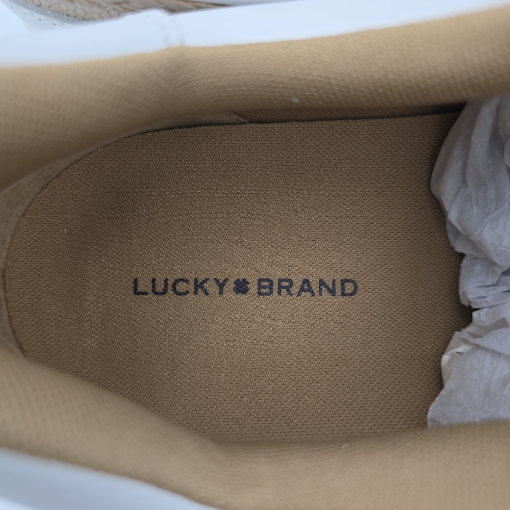 NWOT Lucky Brand Halinna Lace-Up Sneakers, White/Tan, Women's 11M - Picture 12 of 16